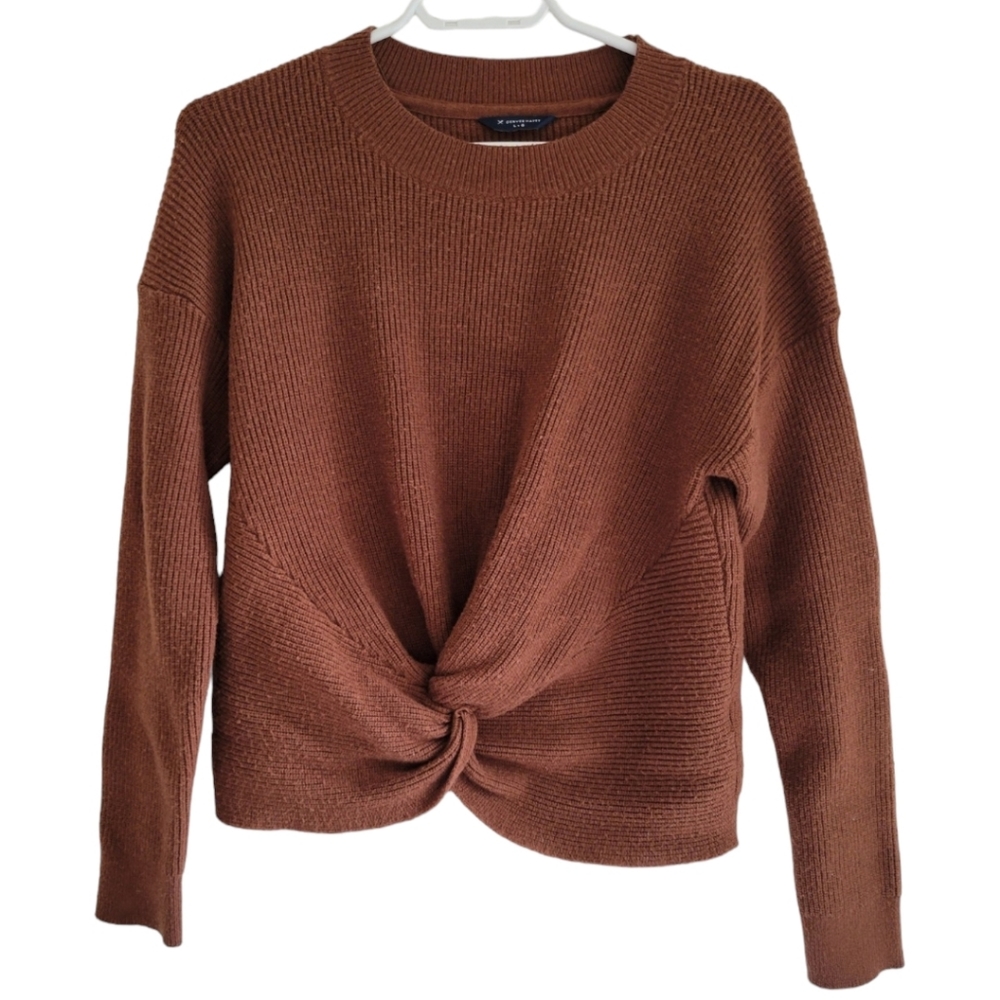 Denver Hayes Knot Ribbed Long Sleeve Sweater Size L